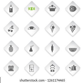 food and kitchen flat rhombus web icons for user interface design