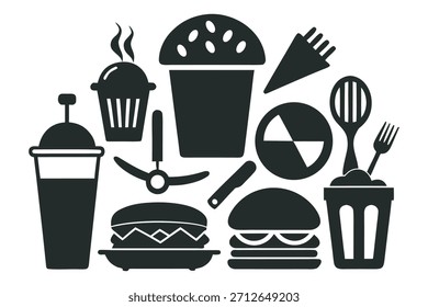 Food and Kitchen Icon Pack for Menu, Branding, and Culinary Projects