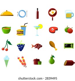 Food and Kitchen icon set