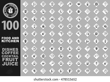 Food and kitchen icon set for web sites and user interface