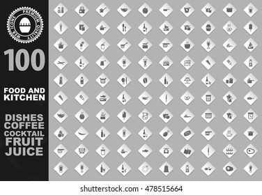 Food and kitchen icon set for web sites and user interface