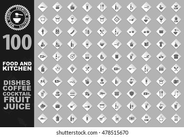 Food and kitchen icon set for web sites and user interface
