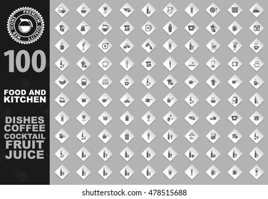 Food and kitchen icon set for web sites and user interface