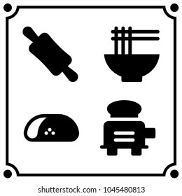 food kitchen icon vector set