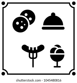 food kitchen icon vector set