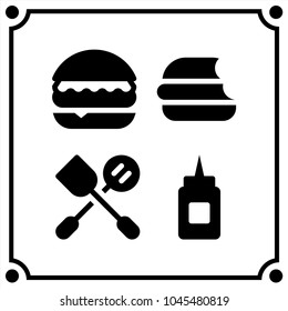 food kitchen icon vector set