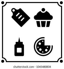 food kitchen icon vector set