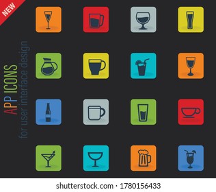Food and kitchen simple icons for web