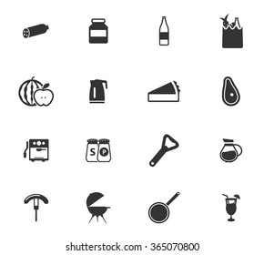 Food and kitchen simple icons for web