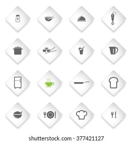 Food and kitchen simple icons for web