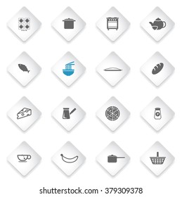 Food and kitchen simple icons for web
