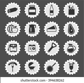 Food and kitchen simple icons for web