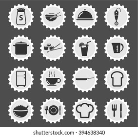 Food and kitchen simple icons for web