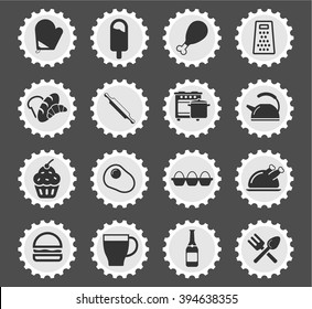 Food and kitchen simple icons for web
