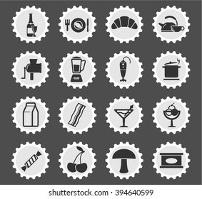 Food and kitchen simple icons for web