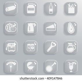 Food and kitchen simple icons for web