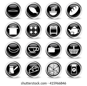 Food and kitchen simple icons for web