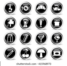 Food and kitchen simple icons for web