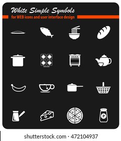 Food and kitchen simple icons for web