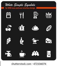Food and kitchen simple icons for web