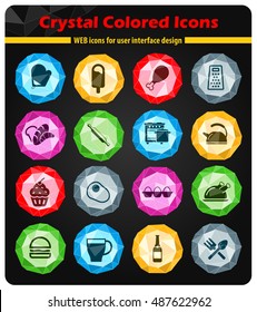 Food and kitchen simple icons for web