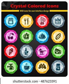 Food and kitchen simple icons for web