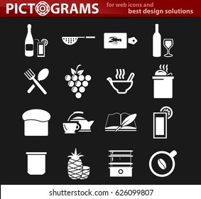 Food and kitchen simply icons for web and user interfaces