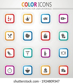 Food and kitchen symbol for web icons