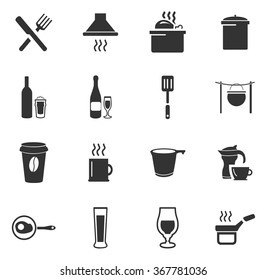 Food and kitchen symbol for web icons