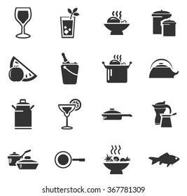 Food and kitchen symbol for web icons