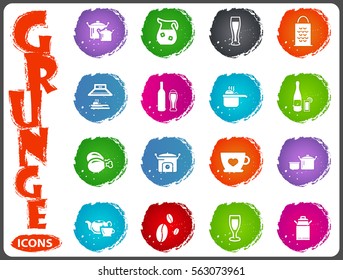 Food and kitchen symbol for web icons in grunge style