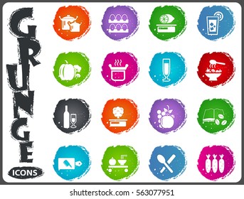 Food and kitchen symbol for web icons in grunge style