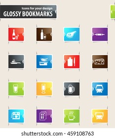Food and kitchen vector bookmark icons for your design