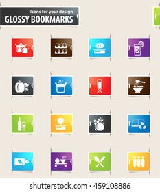 Food and kitchen vector bookmark icons for your design