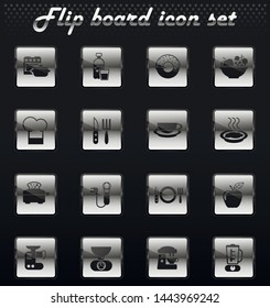 food and kitchen vector flip mechanical icons for user interface design