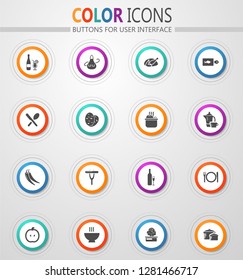 Food and kitchen vector icons for user interface design