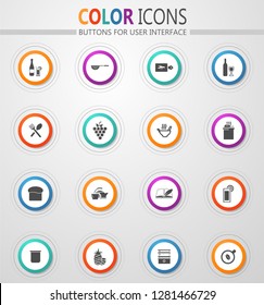 Food and kitchen vector icons for user interface design