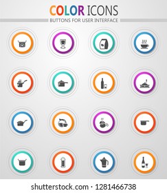 Food and kitchen vector icons for user interface design