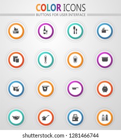 Food and kitchen vector icons for user interface design