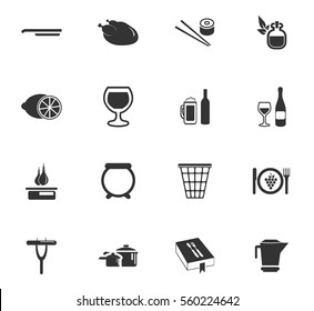 food and kitchen vector icons for user interface design