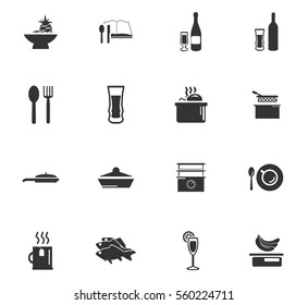 food and kitchen vector icons for user interface design