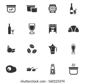 food and kitchen vector icons for user interface design