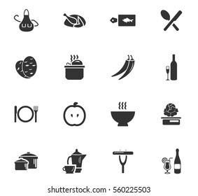 food and kitchen vector icons for user interface design