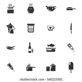 food and kitchen vector icons for user interface design