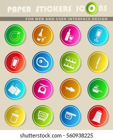 food and kitchen vector icons for user interface design