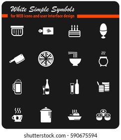 food and kitchen vector icons for user interface design
