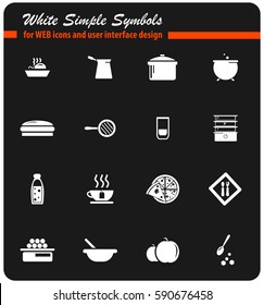 food and kitchen vector icons for user interface design