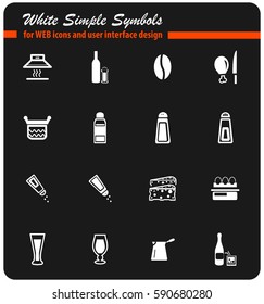 food and kitchen vector icons for user interface design