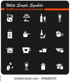 food and kitchen vector icons for user interface design