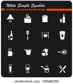 food and kitchen vector icons for user interface design